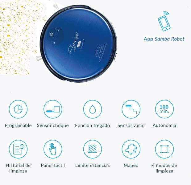 Robot aspirador con mapeo y app